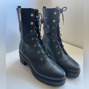 Michael Kors Leather Lace Up Boots